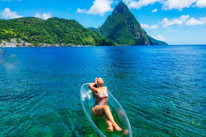 Clear Kayak Drone Photoshoot in St. Lucia - Clear kayak meets drone: why this setup works
