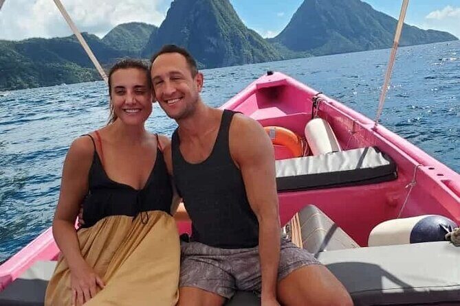 Private Boat Tour:St.Lucia private charter - Sulphur Springs Mud Bath + Volcano: Optional, Funny, and Very St Lucia