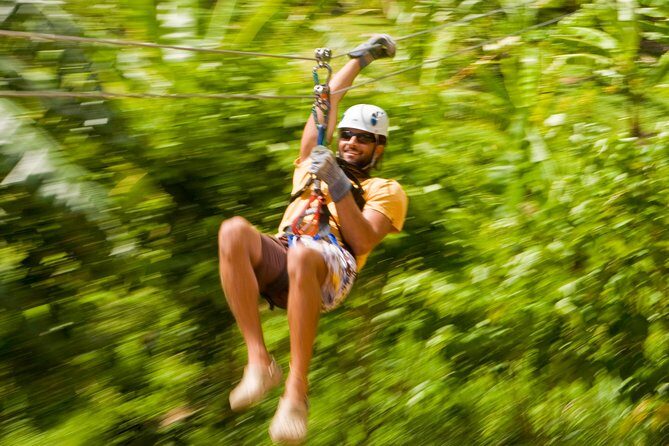 Rainforest Canopy Adventure from Vieux Fort or North Island, St Lucia - The Zipline Course: 150m of Cable and a Lot of Time in the Air