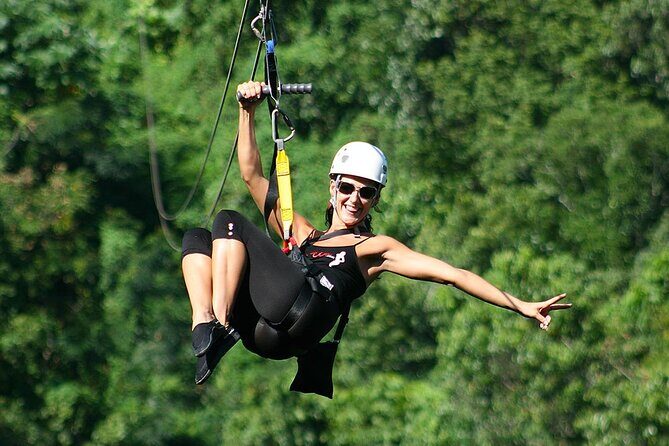 St. Lucia 3 in 1 Combo: Aerial Tram, Rainforest Trail & Zipline - Zipline Canopy Course: 9 Platforms and 8 Lines