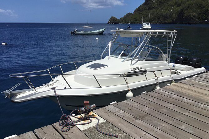 St. Lucia Private Boat Tour, Mud Bath, Waterfall & Beach Time - Marigot Bay film-view scenery, then Jalousie/Sugar Beach